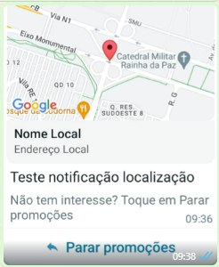 Notificação de localização